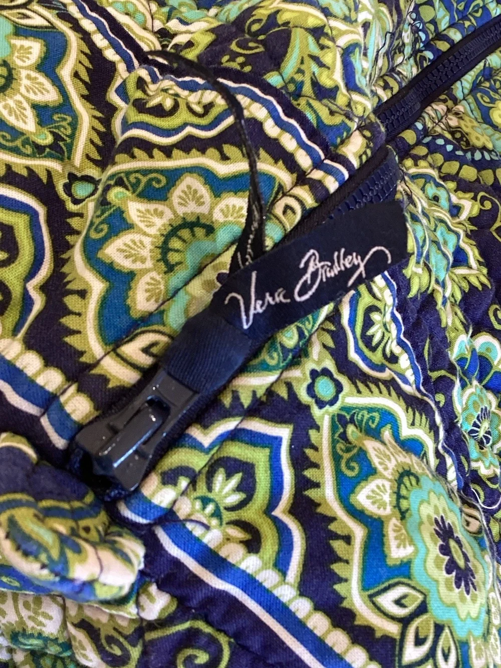 Vera Bradley Rhythm and Blues Quilted Paisley Travel Duffel - Picture 3 of 8